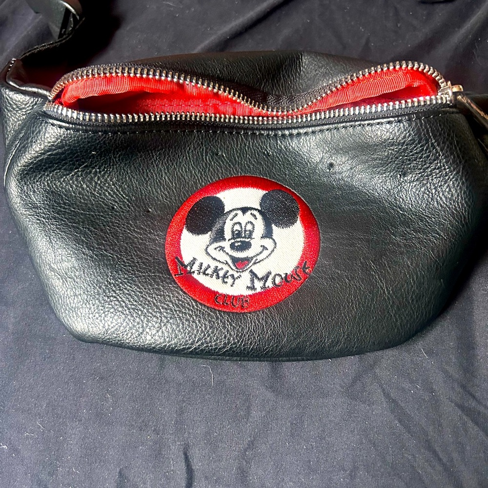 Loungefly Mickey Mouse club Black Leather Waist Bag